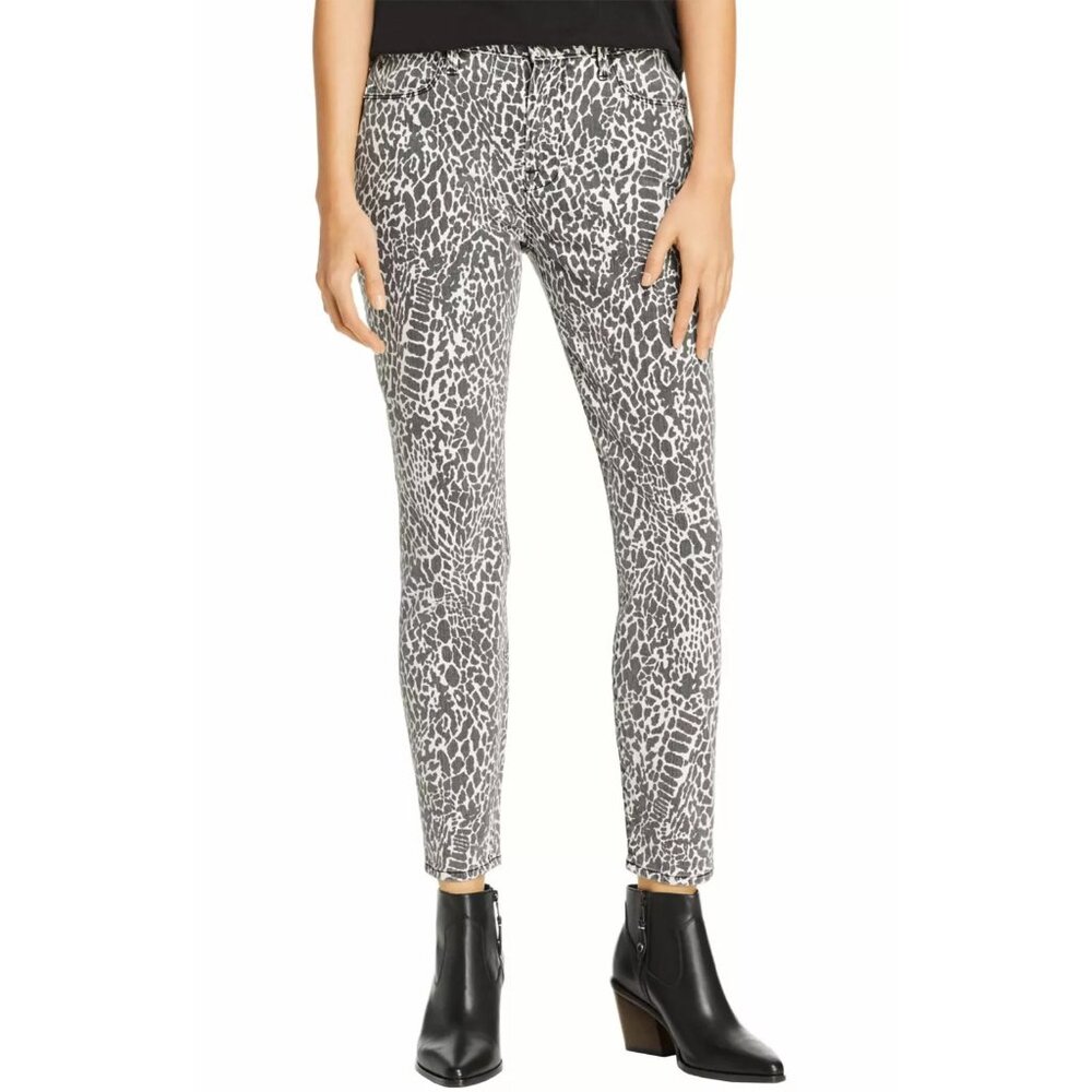 Frame Denim Le Skinny Jeans Noir Multi Animal Print Denim SZ 26 NWT $225